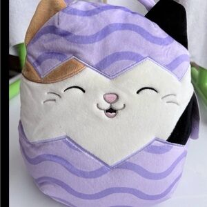 NWT Squishmallows Purple Cam the Cat Easter Egg Hunt Basket Pail Size 10